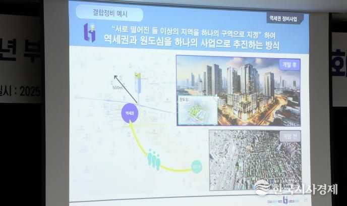 「미니뉴타운, 부천형 역세권 정비사업」 주민설명회를 통해 사업 및 공모 추진 등을 설명하고 있다.