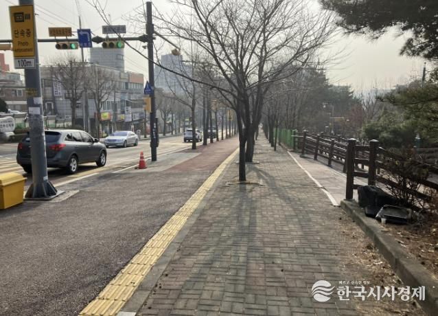 확장 공사가 진행될 광교산로 교통 혼잡구간