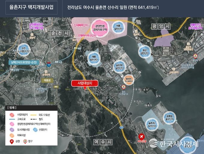 여수시, 율촌지구 택지개발사업