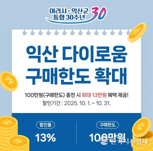 '특별한 익산 다이로움' 10월엔 100만 원 충전