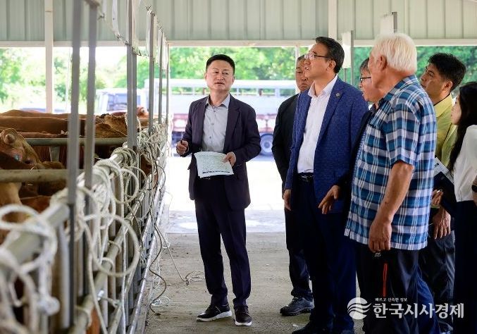 서귀포시 가축시장 방문한 오순문 시장