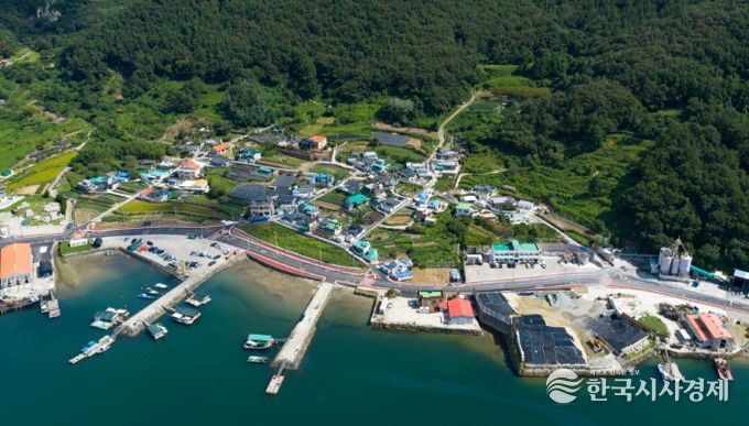 광도면 좌진마을, 지방도 1021호선 선형개량공사