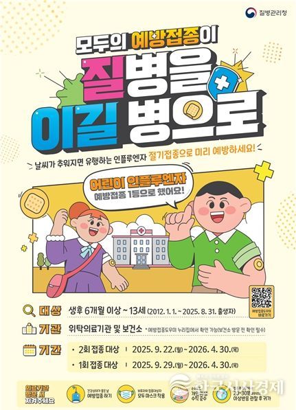 어린이 인플루엔자 예방접종 포스터