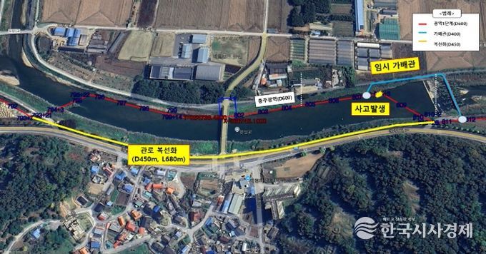 송수관로 복선화 구축 현황도