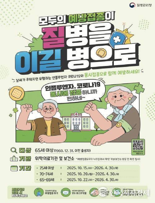 인플루엔자·코로나19 동시접종 포스터(제작 및 배포: 질병관리청)