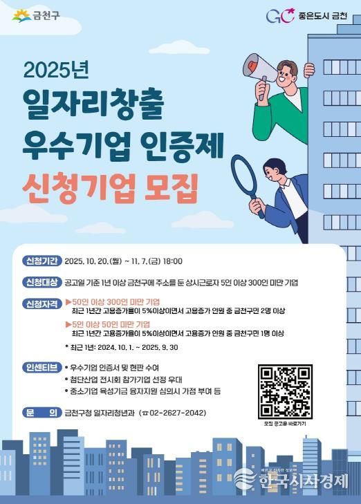 2025년 일자리창출 우수기업 모집 홍보물