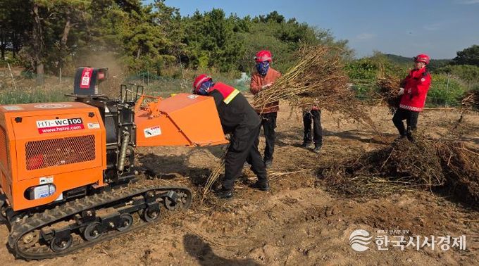 지난 5일 대산읍 독곶리 일원에서 진행된 파쇄 작업