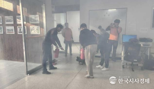 홍성군 홍북읍행정복지센터, 소방훈련 실시