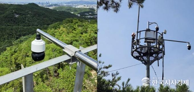 관악산 장군봉과 모자봉에 설치된 CCTV(통신중계기)