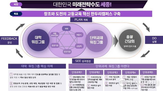 세종RISE센터 워킹그룹 추진 체계도