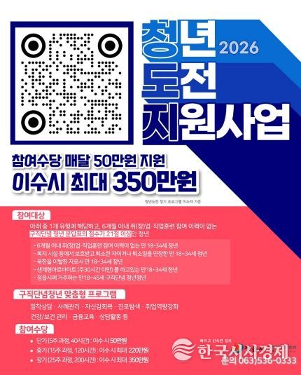 “구직 포기 없다”… 정읍시, 청년 재도약 돕는 ‘청년도전지원사업’ 추진