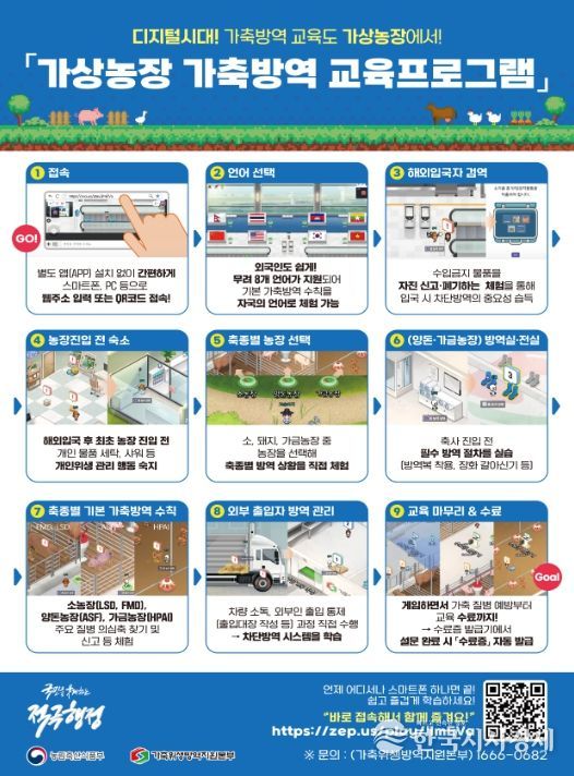 '가상농장 가축방역 교육프로그램' 홍보물(인포그래픽)