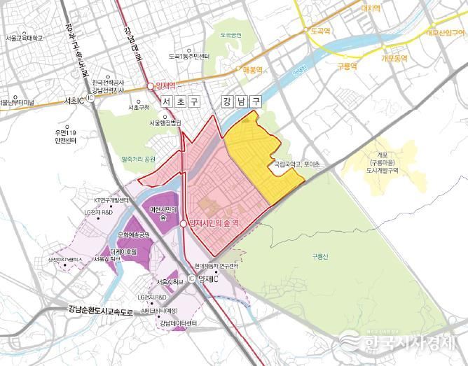 (위치도) 개포ICT특정개발진흥지구(노란색)