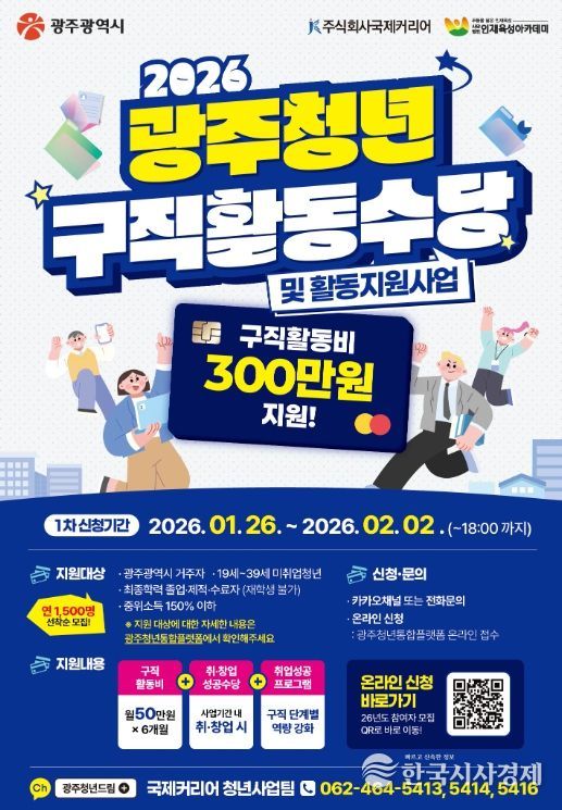 구직활동수당 지원 청년 1500명 모집