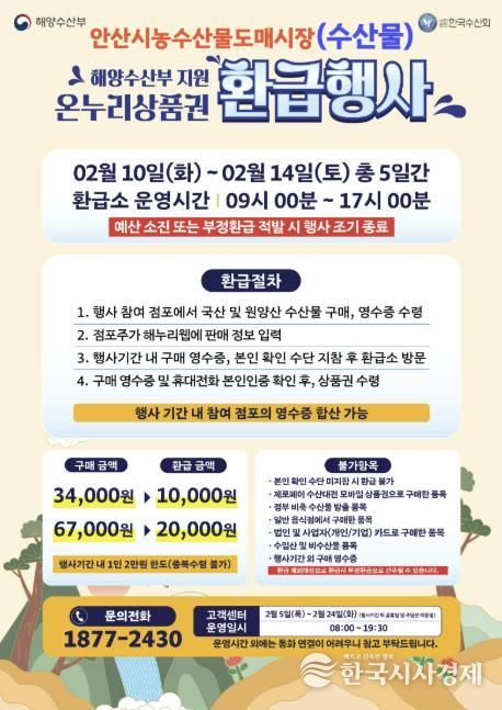 농수산물도매시장 설맞이 온누리상품권 환급행사 디지털 홍보자료.