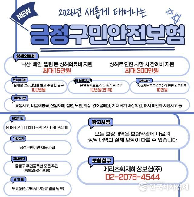 부산 금정구, 2026년 금정구민안전보험 개편 운영