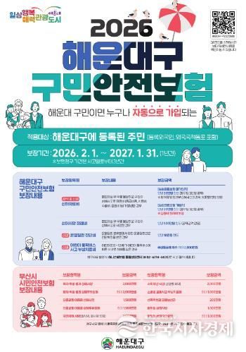 해운대구, 구민안전보험 보장항목·한도 확대