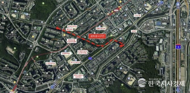 수지구 정평천 일원 산책 정비공사 위치도