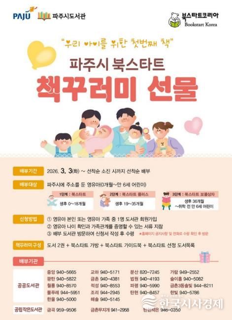 파주시 도서관, 영유아 가족을 위한 ‘북스타트’ 시작