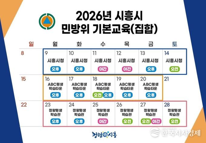 시흥시, 3월 9일부터 민방위대원 기본교육 실시