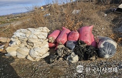 올해 흥해읍에서 배출한 영농폐기물 사진
