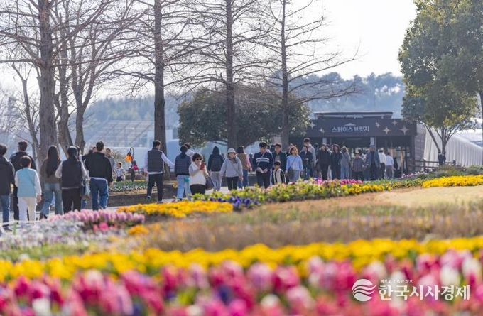 봄을 맞아 순천만국가정원을 찾은 사람들(2026년)