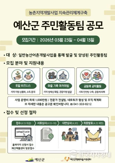 주민활동팀 공모 포스터