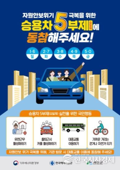 승용차5부제(요일제) 포스터