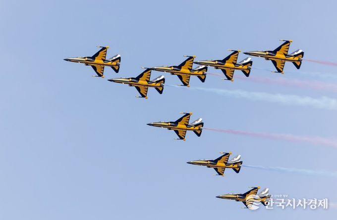 2024년 제18회 영등포 여의도 봄꽃축제 개최 당시 블랙이글스 축하 비행