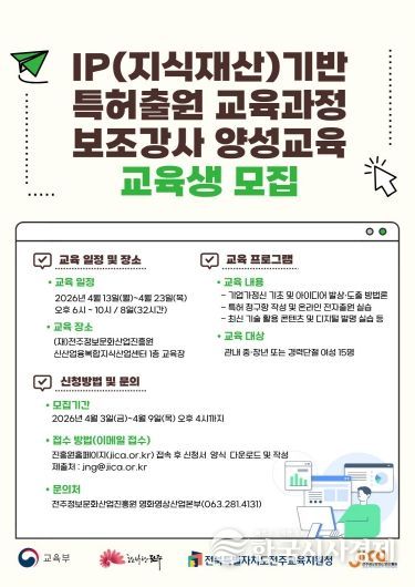 IP(지식재산) 저변 확대 위한 보조강사 양성