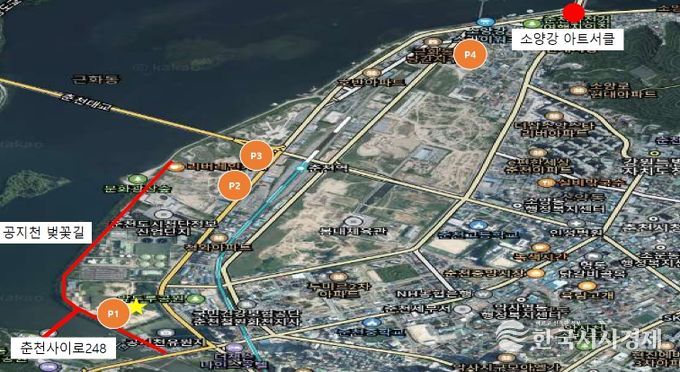 주차장 위치 안내도.