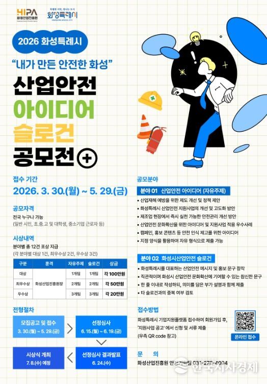 2026년 화성특례시 산업안전 아이디어‧슬로건 공모전