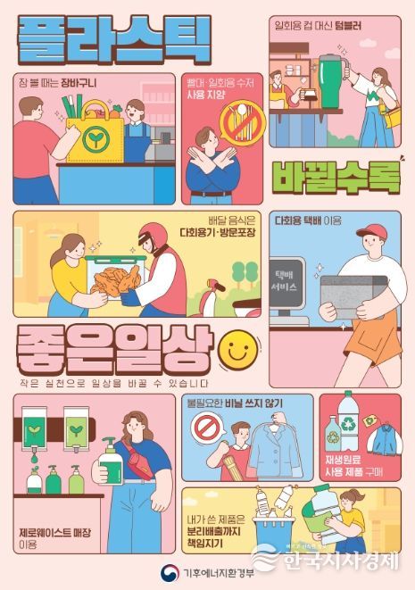 플라스틱 줄이기 홍보 이미지